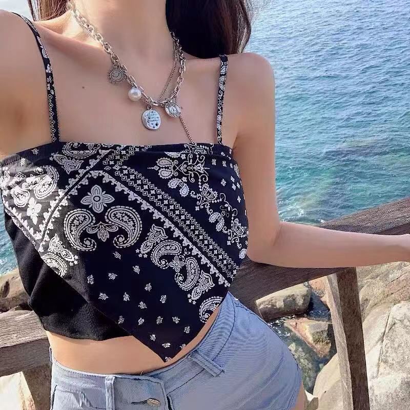 Áo Yếm Sát Nách Hở Lưng In Họa Tiết Cá Tính | BigBuy360 - bigbuy360.vn