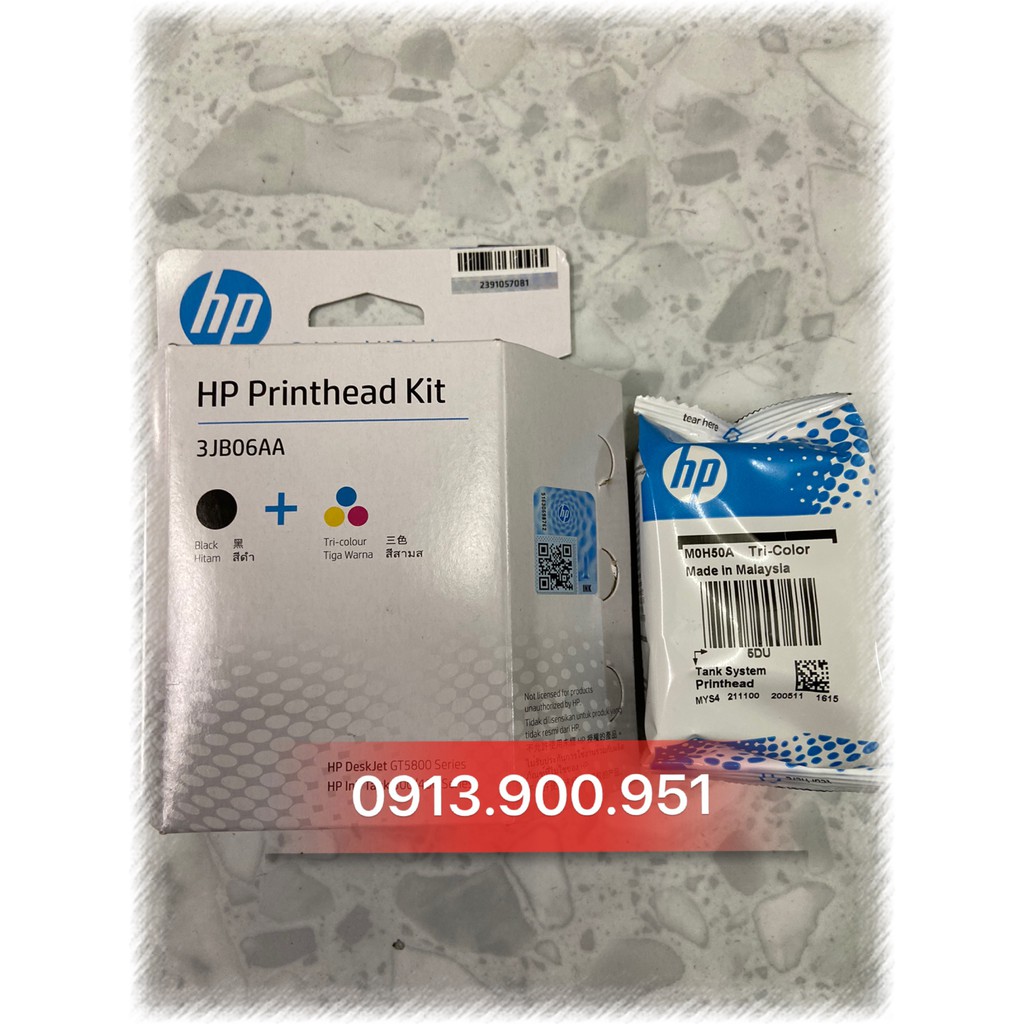 2 Đầu phun đen và màu in phun HP GT51-GT52 3JB06A -Dùng cho máy Hp 5800 / 5810 / HP Ink Tank 300 / 310 / 319 / 410 / 415