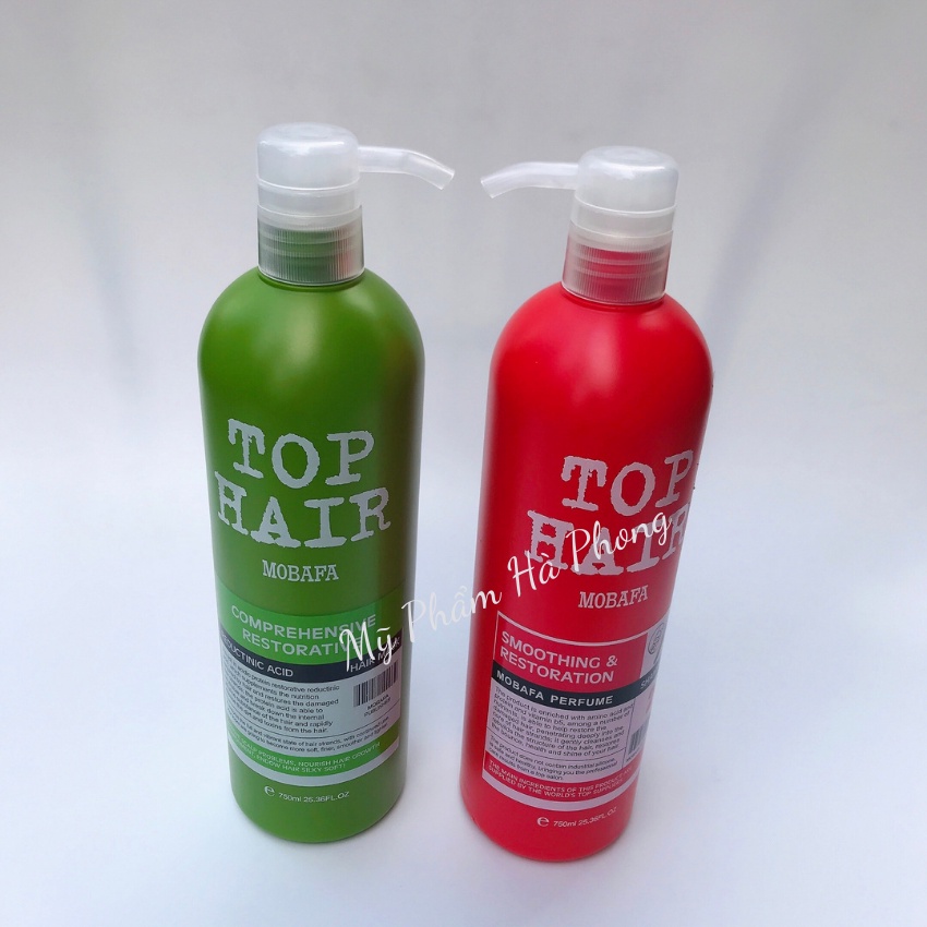 Dầu Gội TOP HAIR MOBAFA Dầu Xả TOP HAIR Phục Hồi Mềm Mượt Thơm Ngăn Gầu Ngứa Cặp 750ml.