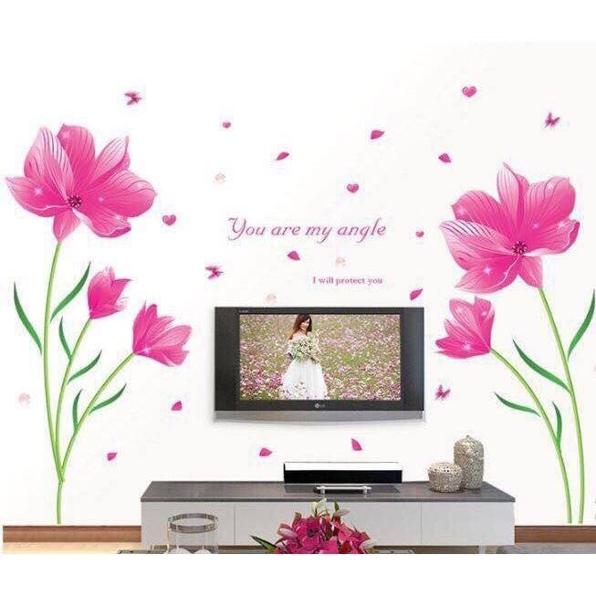 Decal dán tường Hoa hồng mộng mơ