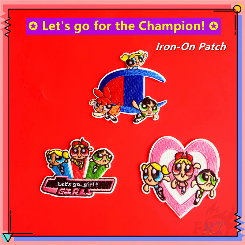 Miếng thêu ủi họa tiết chữ Let 's Go For The Powerpuff Girl
