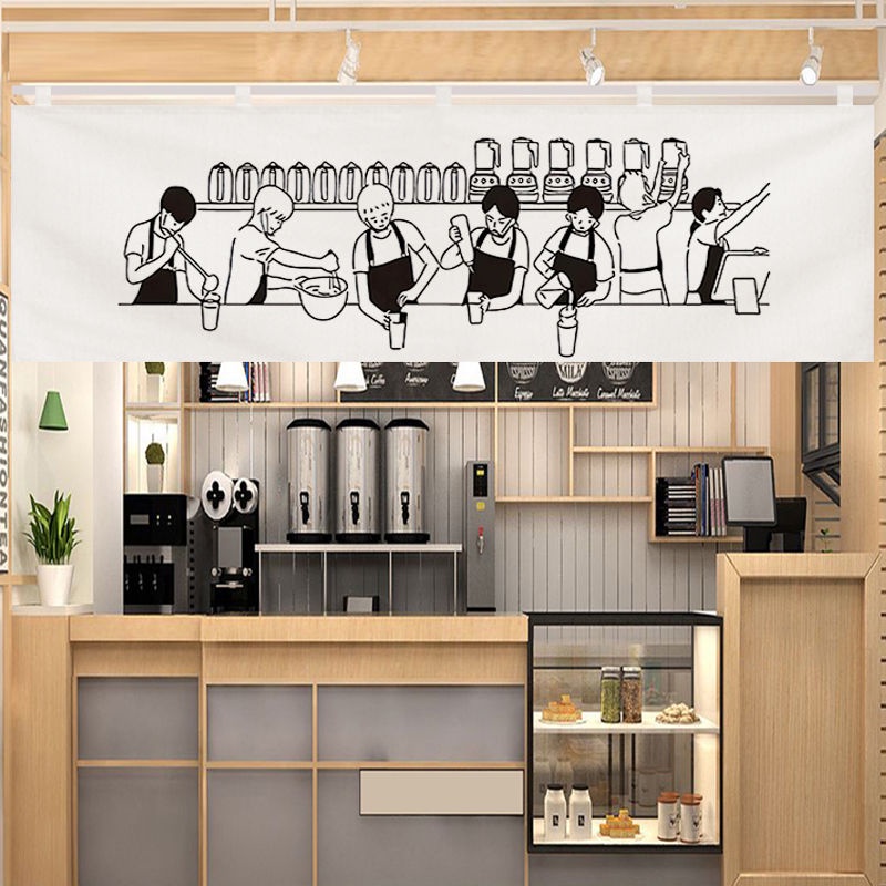 Rèm Cửa Trang Trí Cửa Nhà Hàng / Quán Trà Sữa / Món Tráng Miệng Thiết Kế Dễ Thương