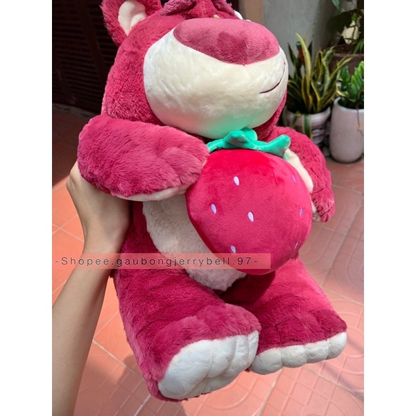 Gấu bông thơm dâu tây Lotso ToyStory3 Disney ôm trái dâu chính hãng Potdemiel 2022 cao cấp hàng loại 1