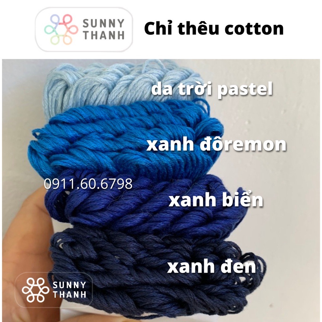 Chỉ Thêu tép Cotton DMC độ bóng vừa phải, thêu tay, không phải màu, không lem màu SunnyThanh