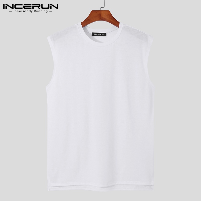 Áo thun 3 lỗ INCERUN màu trơn thoải mái 4 màu lựa chọn cho nam