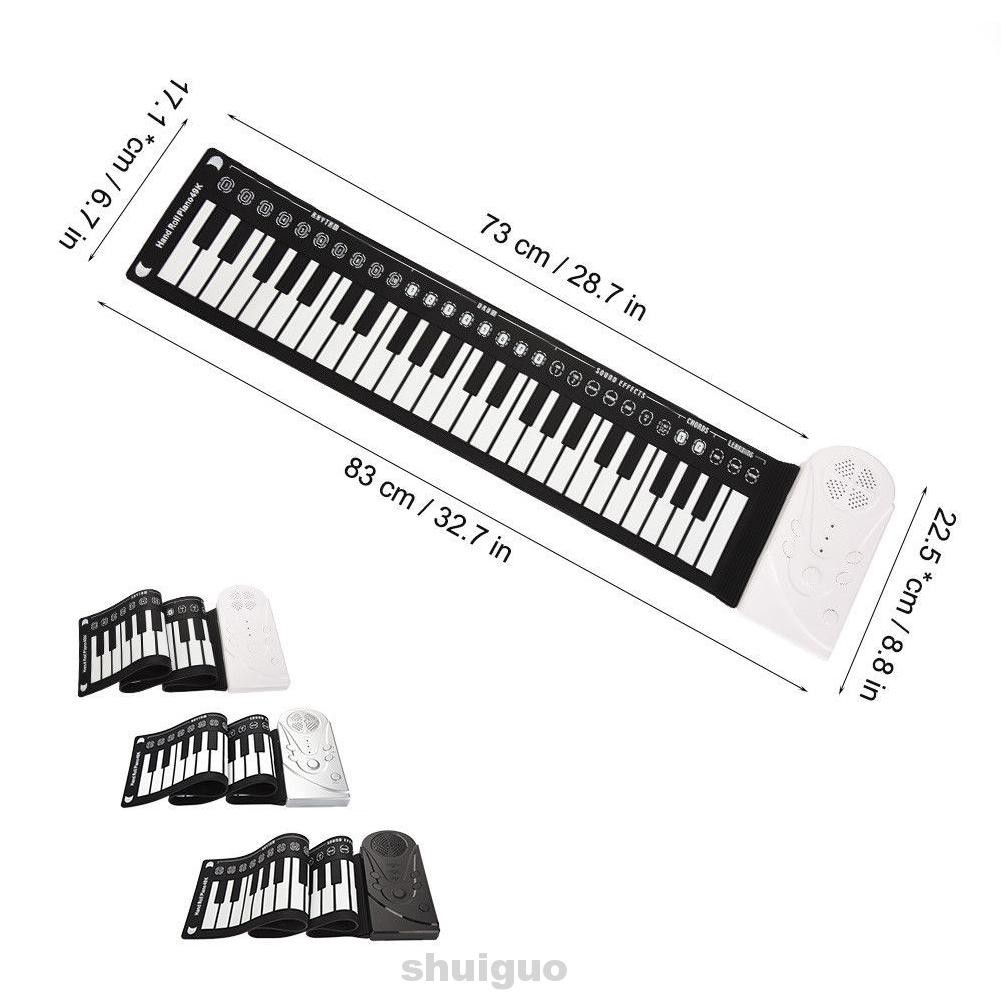 Roll-Up Piano Electronic Keyboard Flexible Folding Multi Style 49 Keys Silicone Music Musical Instrument With Speaker