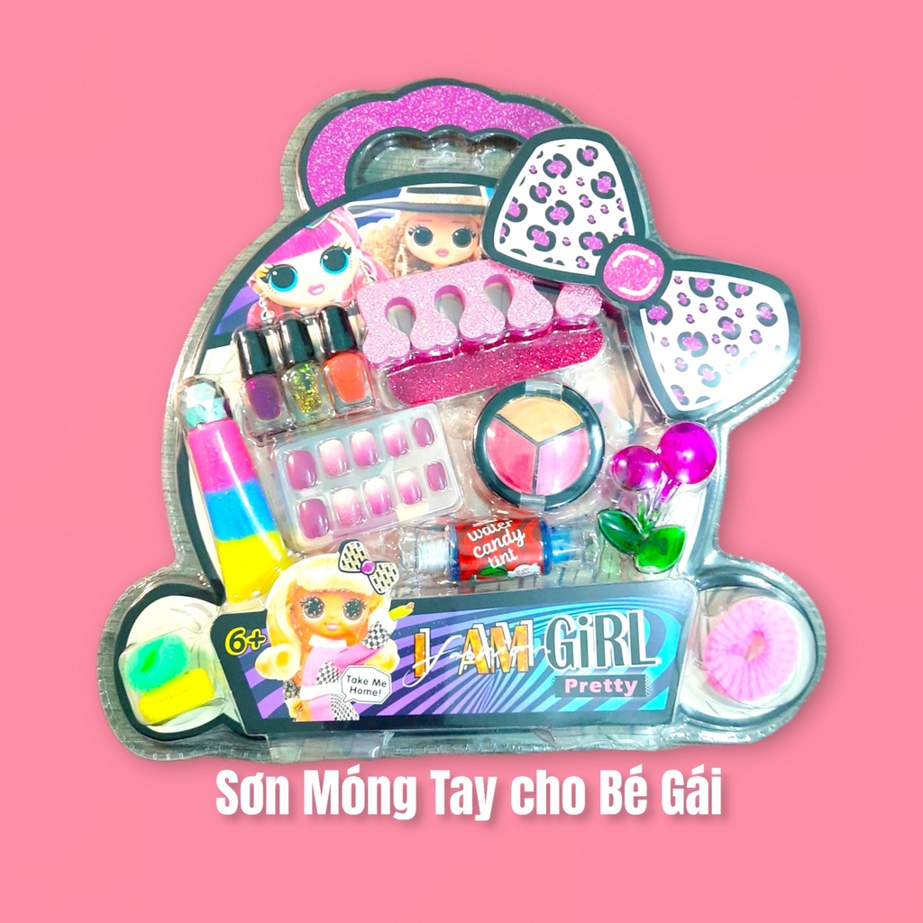 Bộ đồ chơi sơn móng tay bé gái cực đẹp-dễ thương-món đồ trang điểm sặc sỡ-hấp dẫn