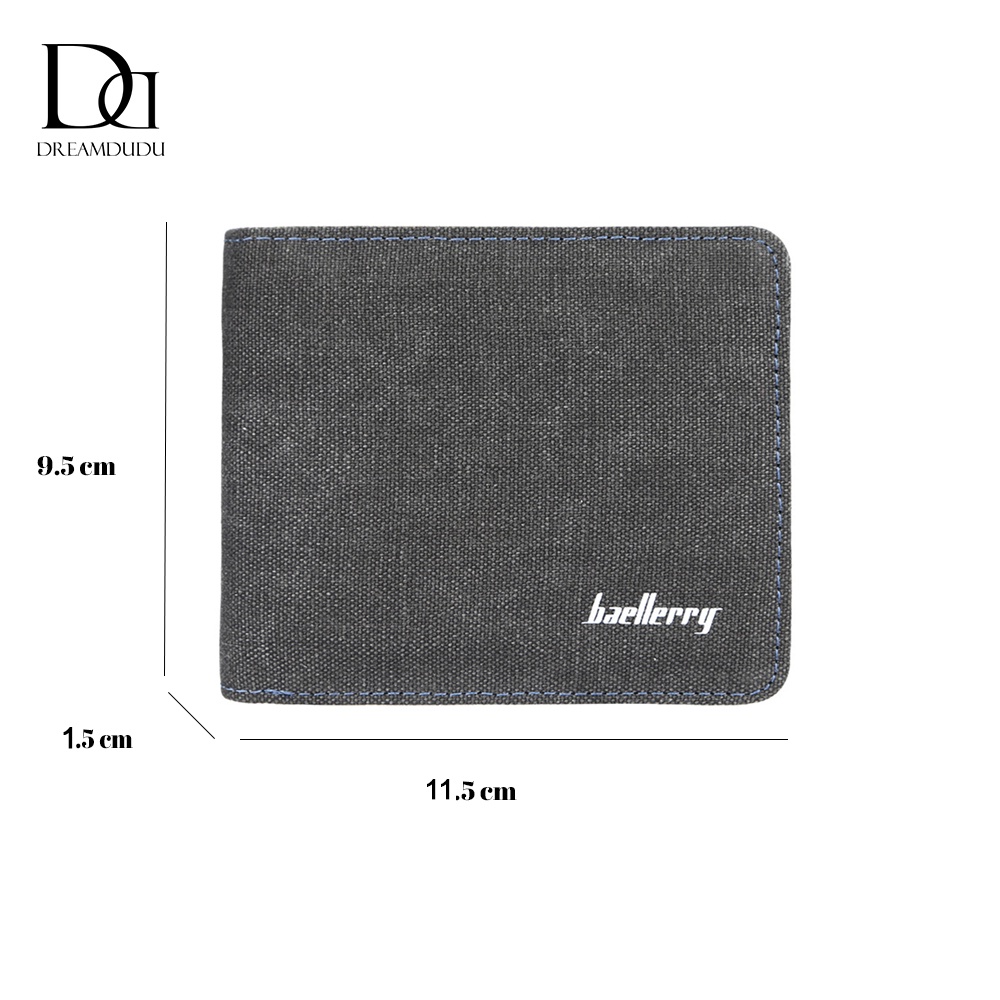 Ví vải canvas BAELLRY Hàn Quốc phong cách tối giản,Bóp nam Qùa tặng cá nhân