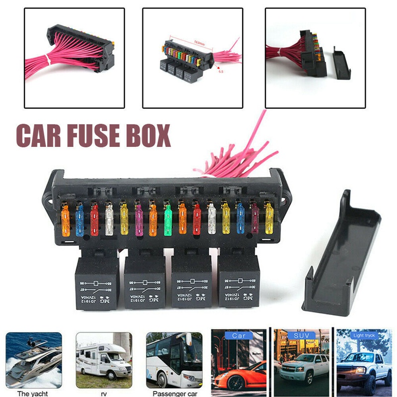 Giá Đỡ Cầu Chì 15 Cổng 4 Chiều 12V 40A Tiện Dụng Dành Cho Ô Tô / Xe Tải