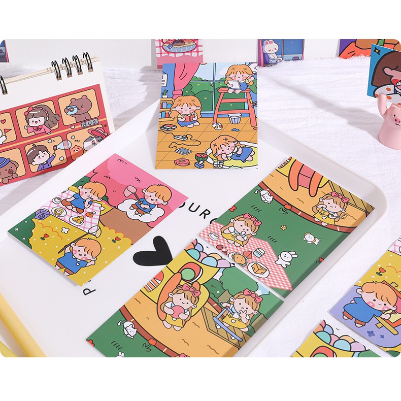 Set Tranh Ảnh Decor + Sticker 💖 POSTCARD MOONRISE KINGDOM Trang Trí Phòng Bàn Học Treo Tường Phụ Kiện Chụp Ảnh Hàn Quốc