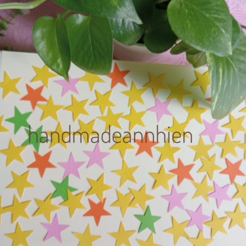 40 hình NGÔI SAO, size 3.1cm, bằng giấy màu - hình trang trí thiệp, bưu thiếp, bao lì xì, phong thư, lớp học, mầm non