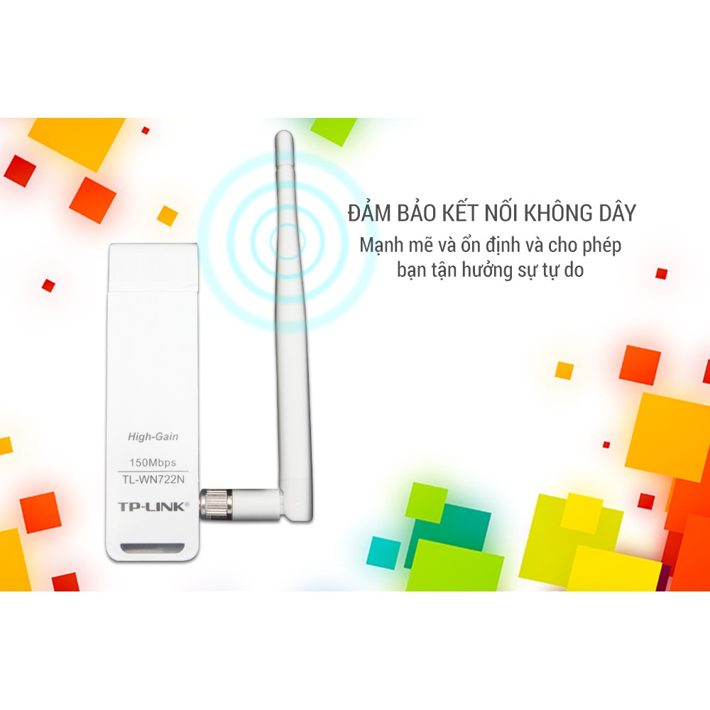 TP-Link TL-WN722N-USB Wifi (high gain) tốc độ 150Mbps - Hàng chính hãng new 100%