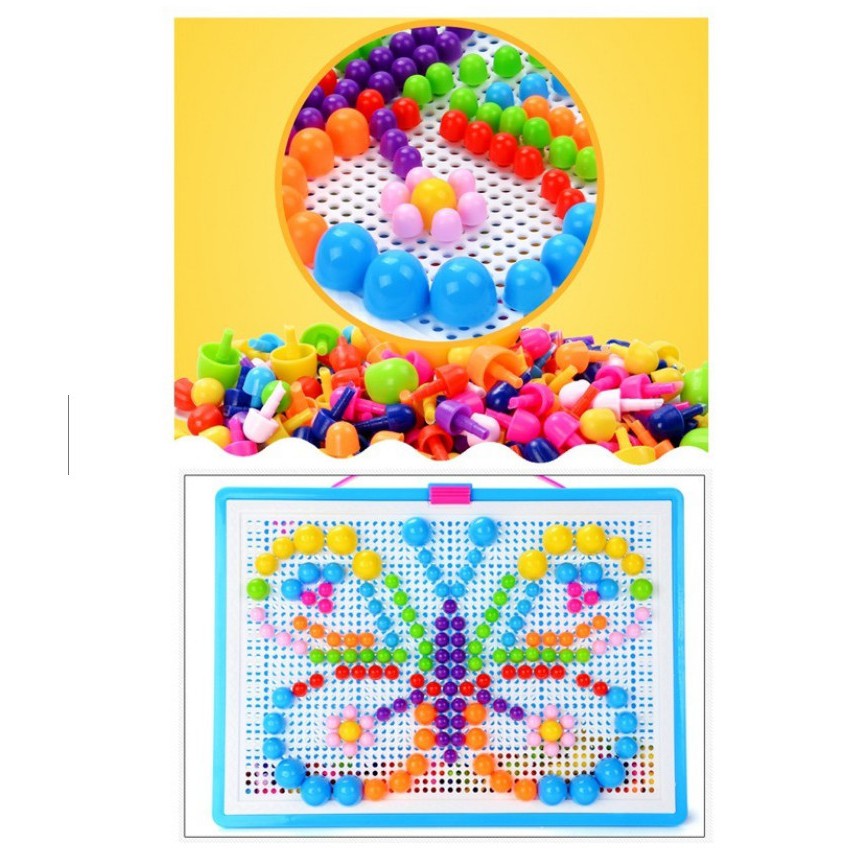 Đồ chơi xếp hình hạt 296 chi tiết hạt nấm cho bé