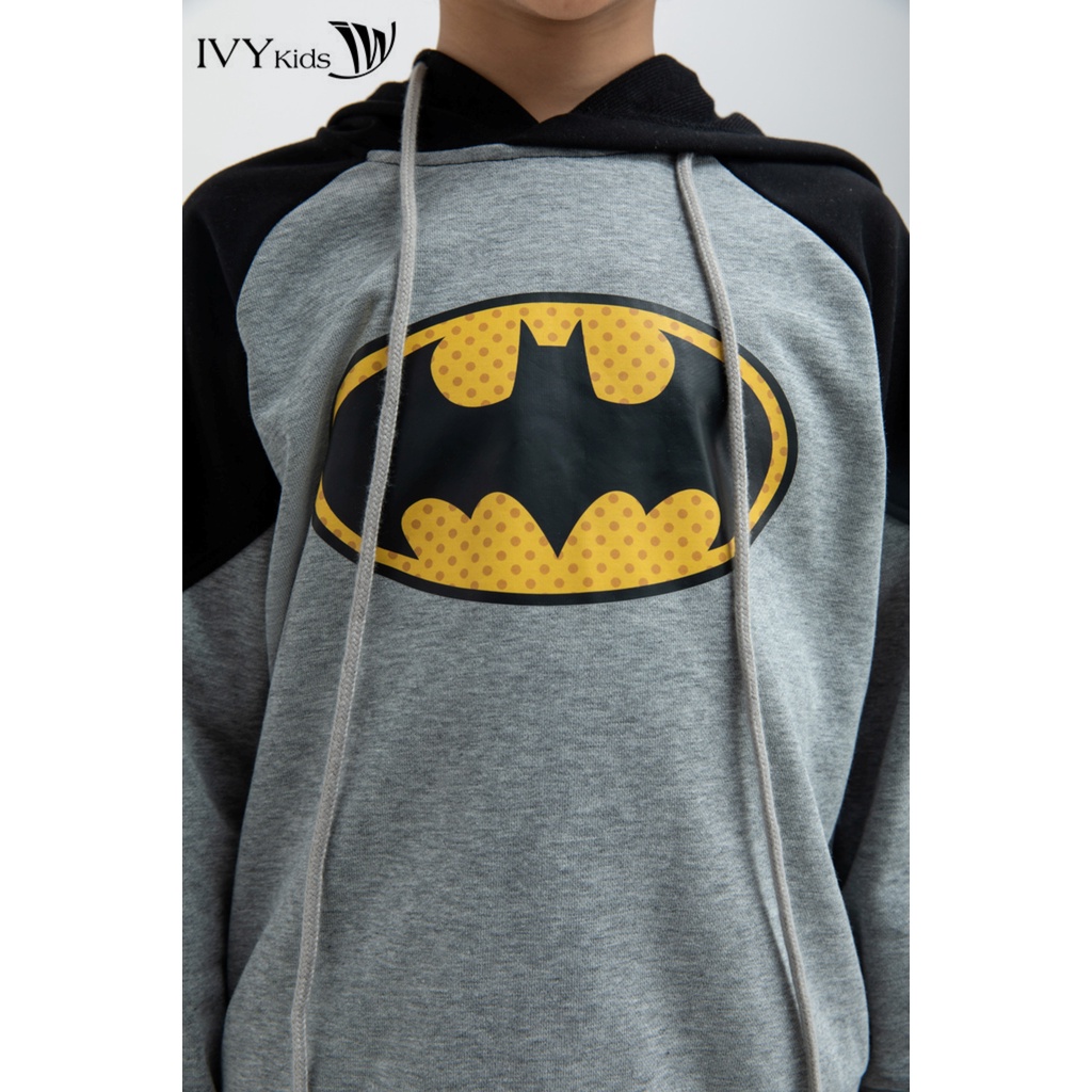 Áo thun có mũ batman bé trai IVY moda MS 59K1184
