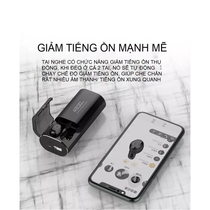 Tai nghe Bluetooth Không Dây TWS Amoi S11 Kiêm Sạc Dự Phòng 4800mAh - Chống nước IPX7-Nghe nhạc lên đến 90h | BigBuy360 - bigbuy360.vn