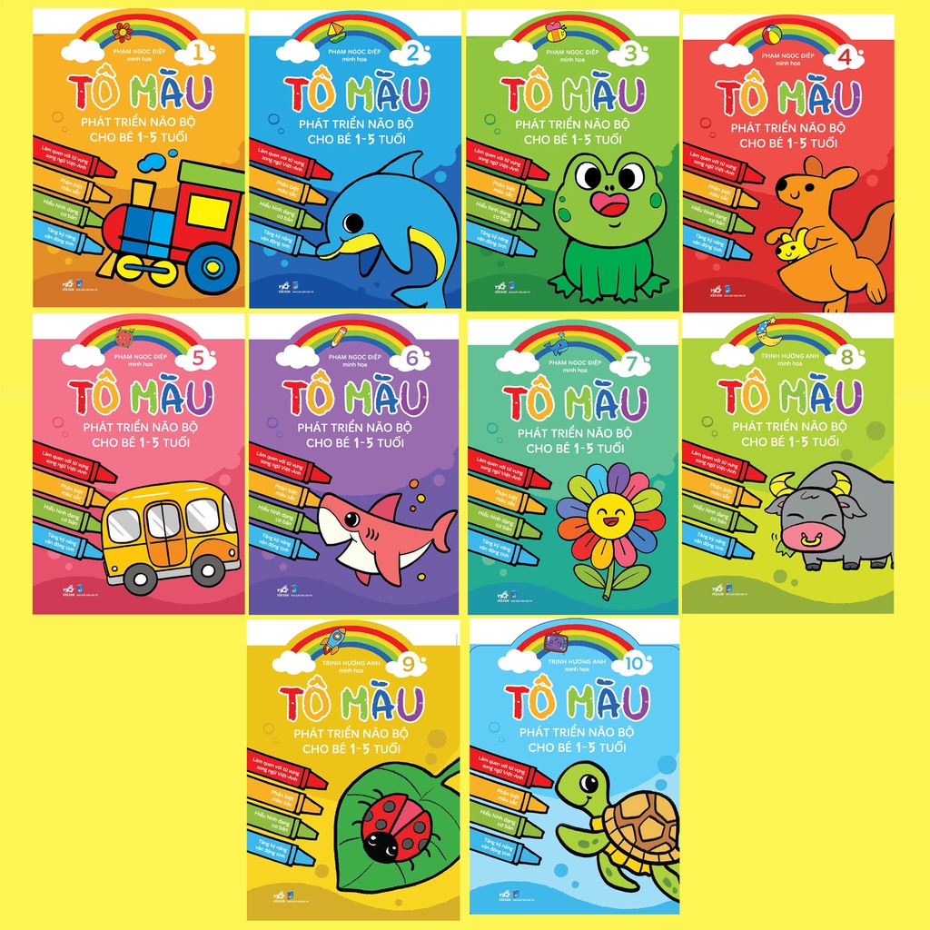 Sách - Bộ Tô màu phát triển não bộ cho bé 1-5 tuổi (Trọn bộ 10 tập).