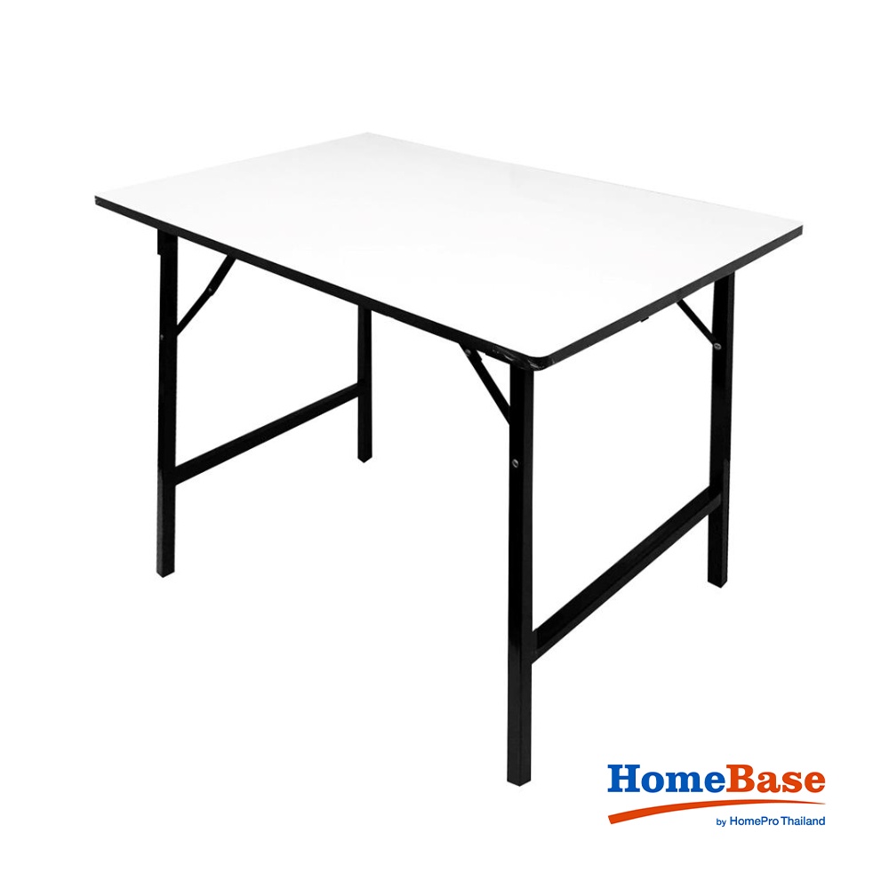 HomeBase FURDINI Bàn gấp đa năng bằng thép có mặt bàn gỗ ép Thái Lan W90xH75xD60cm màu trắng