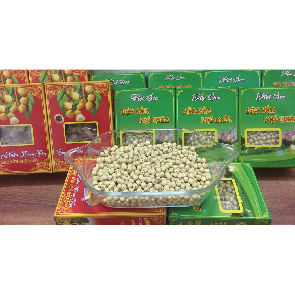 Combo 1Kg Long Nhãn Sấy Hưng Yên và 500Gram Hạt Sen Khô ( Loại 1)