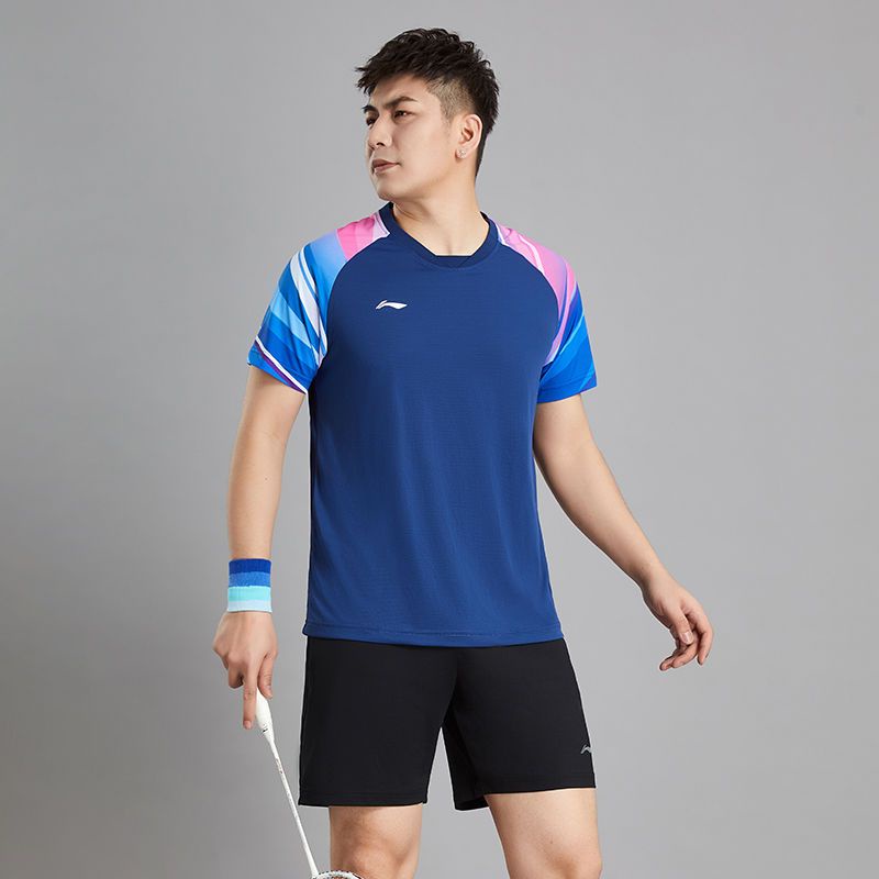 LI NING Áo Thun Thể Thao Cầu Lông Nhanh Khô Cá Tính Cho Nam Nữ
