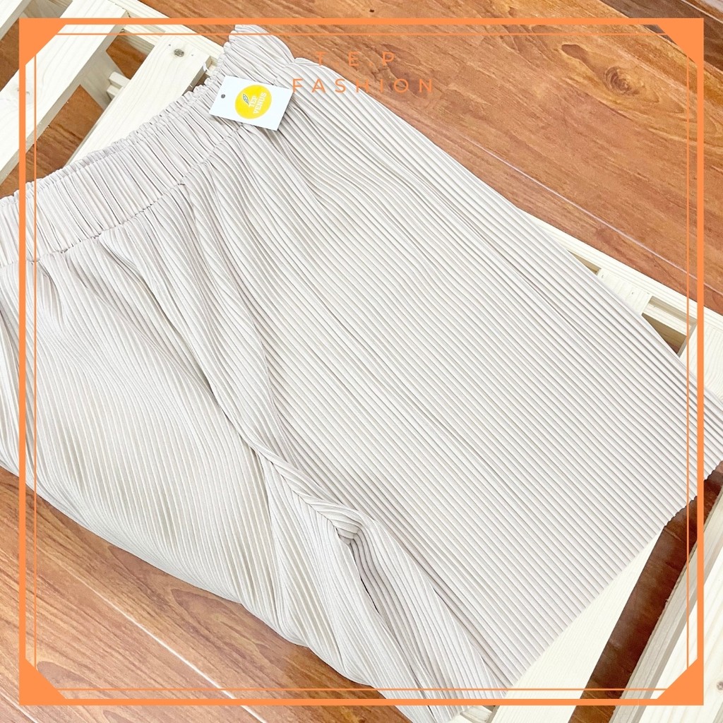 [8 MÀU] Quần Đùi Ngố CULLOTES Tăm Xếp Ly Ống Rộng Cạp Cao Chun Co Dãn 4 Chiều Freezise 63kg Tep Fashion - QD005