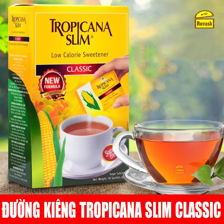 Đường Kiêng Tropicana Slim Classic Sucralose Indonesia 50 Gói 2g - Đường Bắp Ăn Kiêng Ít Calo Cho Người Bệnh Tiểu Đường