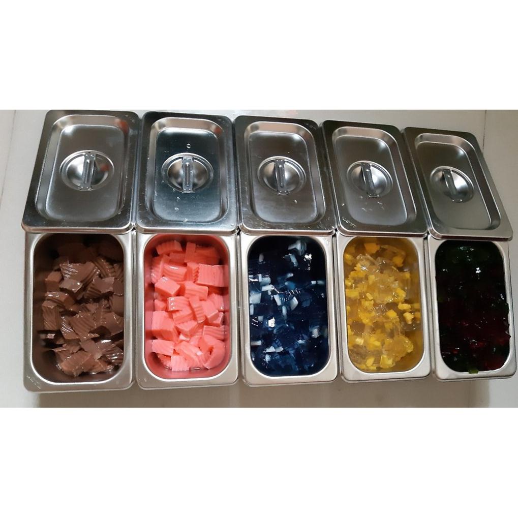 Khay Inox GN 1/9 Đựng Thực Phẩm Đựng Thạch Topping Các Size