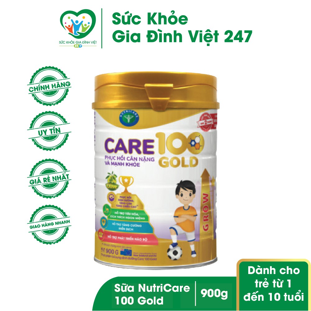 Sữa Care 100 Gold 900g - Dành cho trẻ từ 1-10 tuổi