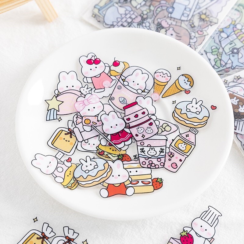 Set 40 Miếng Dán Trang Trí Nhật Ký Dễ Thương Xinh Xắn