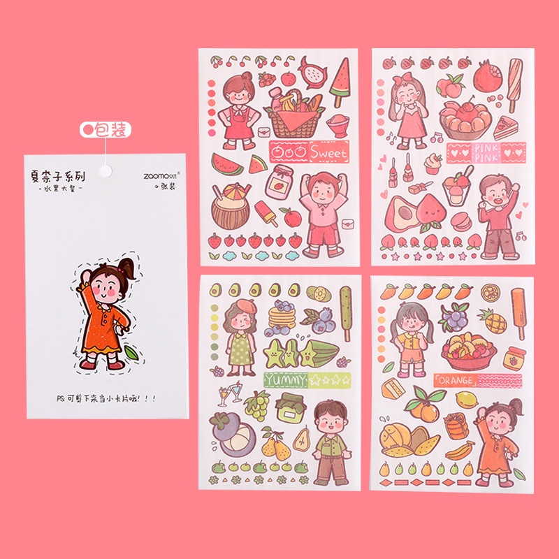 Miếng Dán Trang Trí Sổ Tay Thiết Kế Dễ Thương Dành Cho Bé Gái