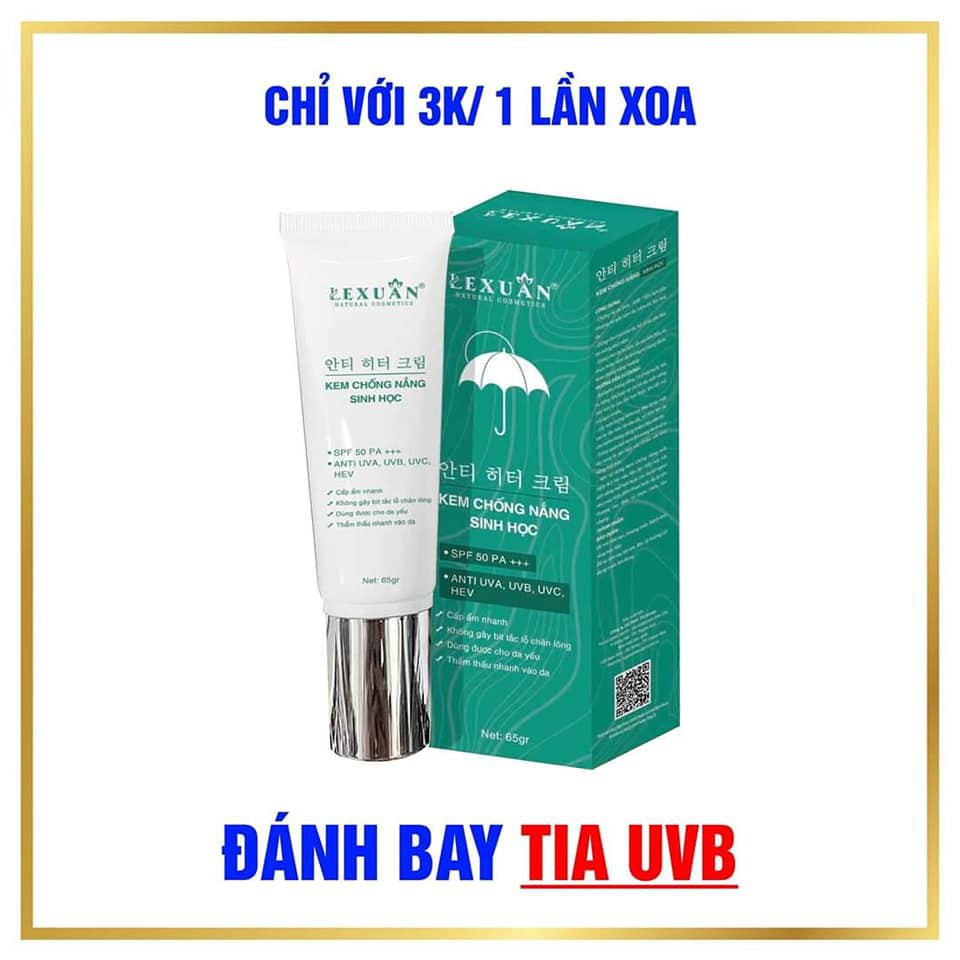 Kem Chống Nắng Sinh Học Lê Xuân - SPF50+ Pa++++ ANTI UVA, UVB, UVC, HEV. Cấp ẩm nhanh, không gây bít chân lông | BigBuy360 - bigbuy360.vn