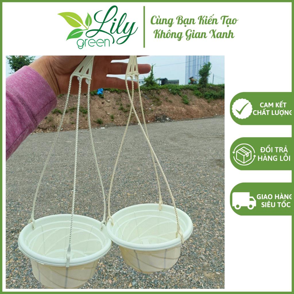 Combo 3 Chậu Treo Trồng Cây, Dây Treo Dạng Cài Dễ Dàng Điều Chỉnh, Có Gân Trên Thành Chậu Rất Chắc Chắn