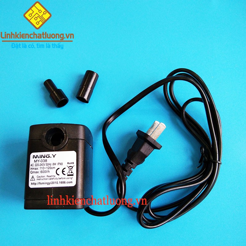 Động cơ bơm nước quạt điều hòa MY-038 220V 8W 450L/h ( chân cao su)