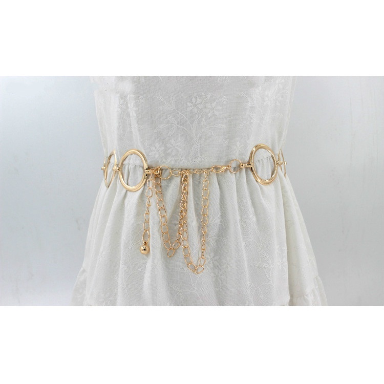 Dây Thắt Lưng Bằng Kim Loại Màu Vàng/Bạc Thời Trang Cho Nữ