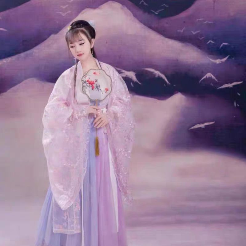 Hán phục Xuân Anh thắt eo kèm khoác phong cách Trung Hoa váy áo cô gái cổ tích thanh lịch xinh xắn