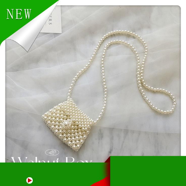 🌷Túi Đeo Chéo Thu Nhỏ Đính Hạt Ngọc Trai Nhân Tạo Thủ Công Phong Cách Cổ Điển Cho Nữ