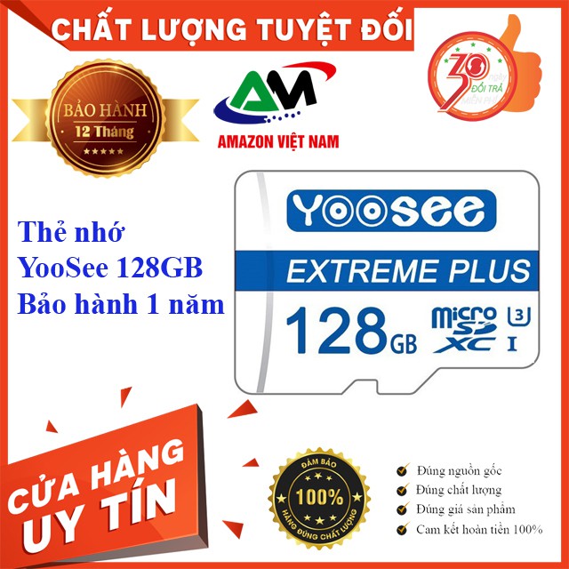 [Giảm giá sốc] QUAY VIDEO 4K - Thẻ nhớ microSDXC Yoosee Extreme Plus 128GB