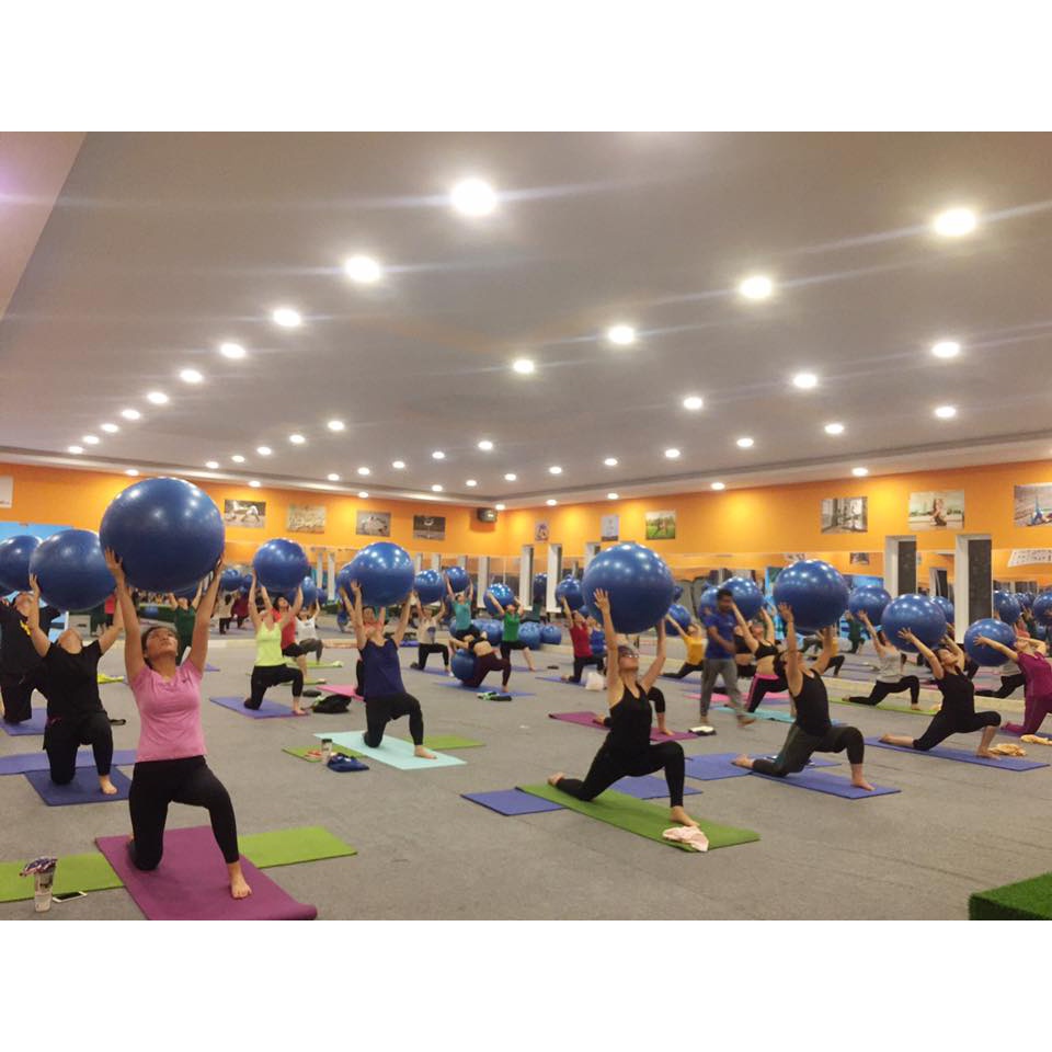 Bóng tập yoga, gym massage 65cm tặng kèm bơm tay cao cấp miDoctor