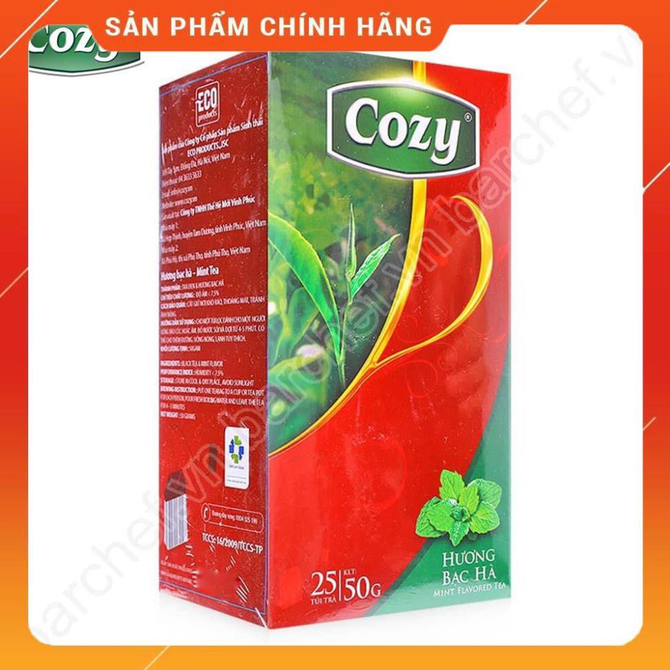 Trà đen hương Dâu Cozy túi lọc - hộp giấy 40 gram - 20 túi lọc  - Hàng chính hãng