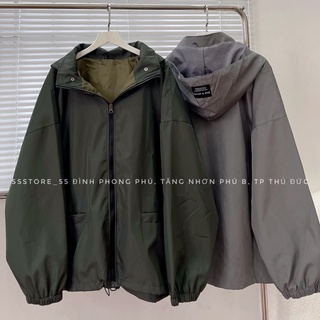 Áo khoác kaki lót dù in bon à savoir màu xám unisex ảnh thật ssstore
