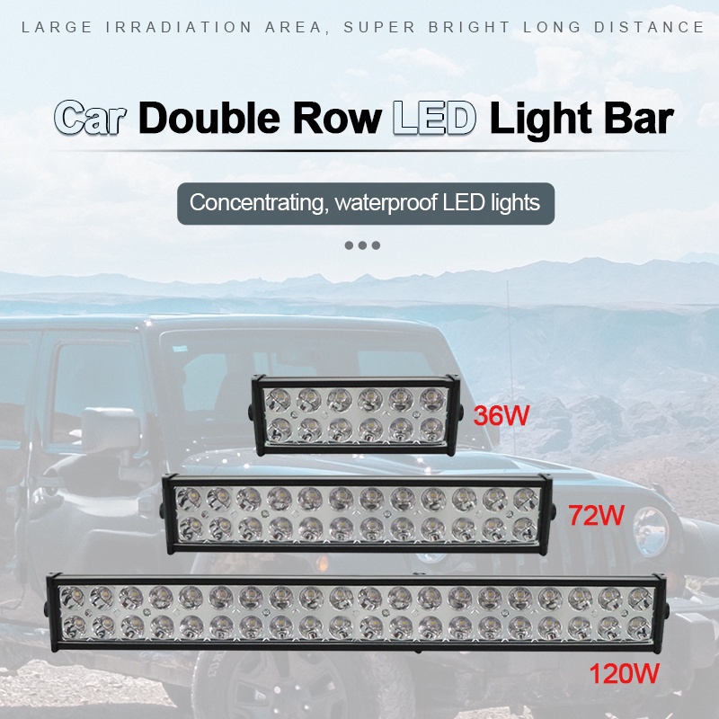 Phụ kiện đèn LED chạy ban ngày chung cho ô tô 12 / 24V dải dài dải kép chiếu sáng lái xe đèn sương mù