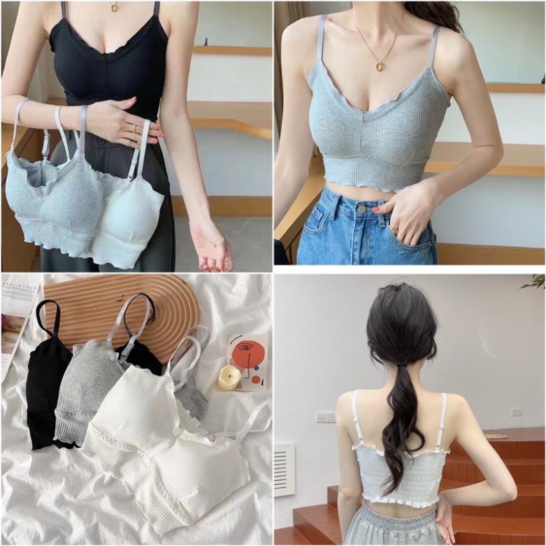 ❤️ Áo Bra Nữ Myna 2 Dây Cotton Dáng Lửng Có Đệm Ngực Trend Mới 262 ❤️