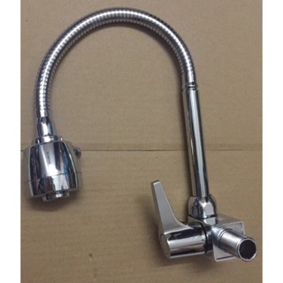 Vòi rửa bát mềm cắm tường Mishop (Inox)