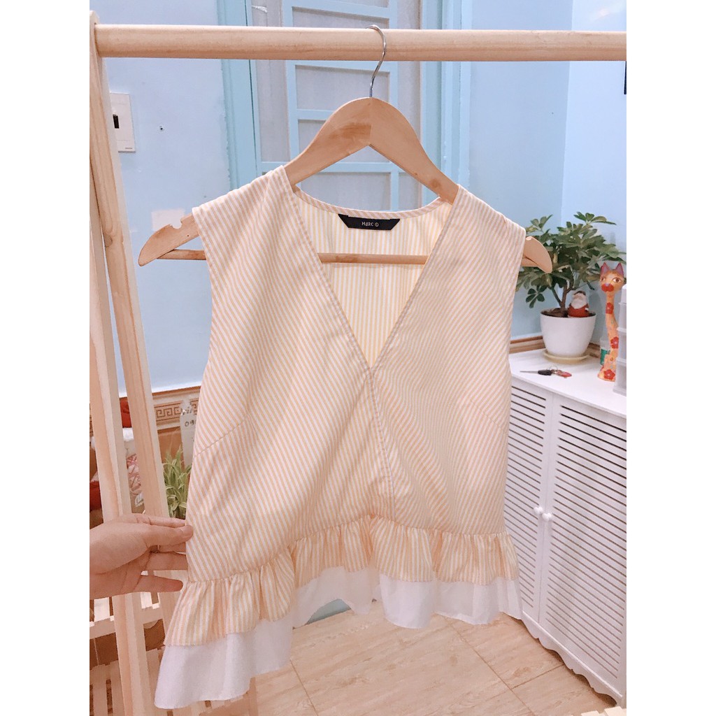 👚Áo Sát Nách Kẻ Vàng MARC