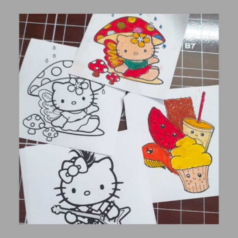 Tập Tô Màu Cho Bé, Tập Hello Kitty 15 Tấm