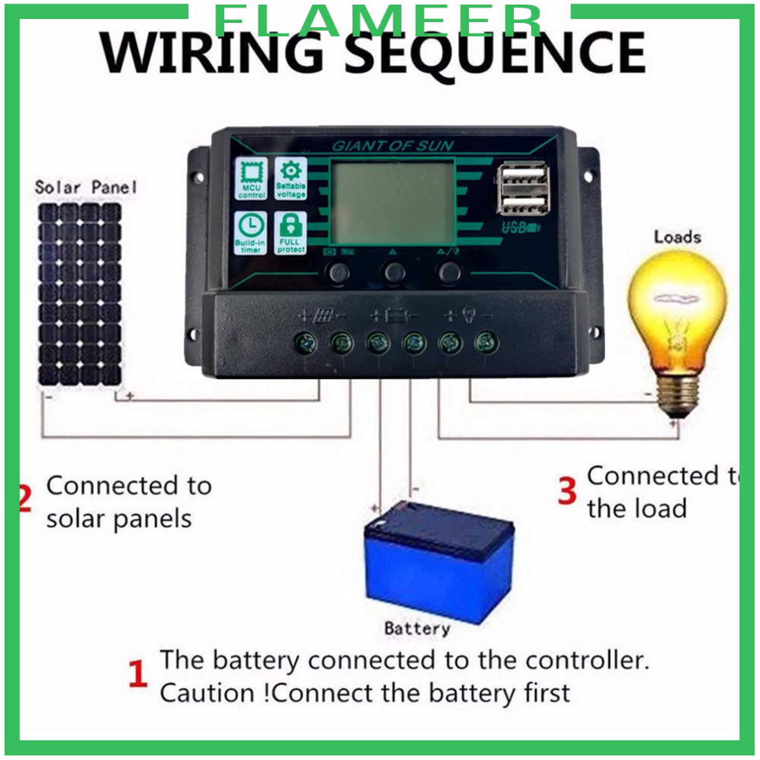 Bộ Điều Khiển Sạc Năng Lượng Mặt Trời 20-60a Mppt Pwm Màn Hình Lcd