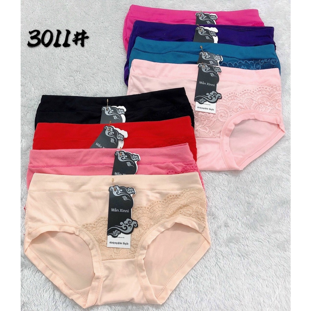 10 Quần Lót Nữ Cotton Ren Trước Nhiều Màu Sắc Siêu Đẹp FreeSize (42 kg - 55kg)
