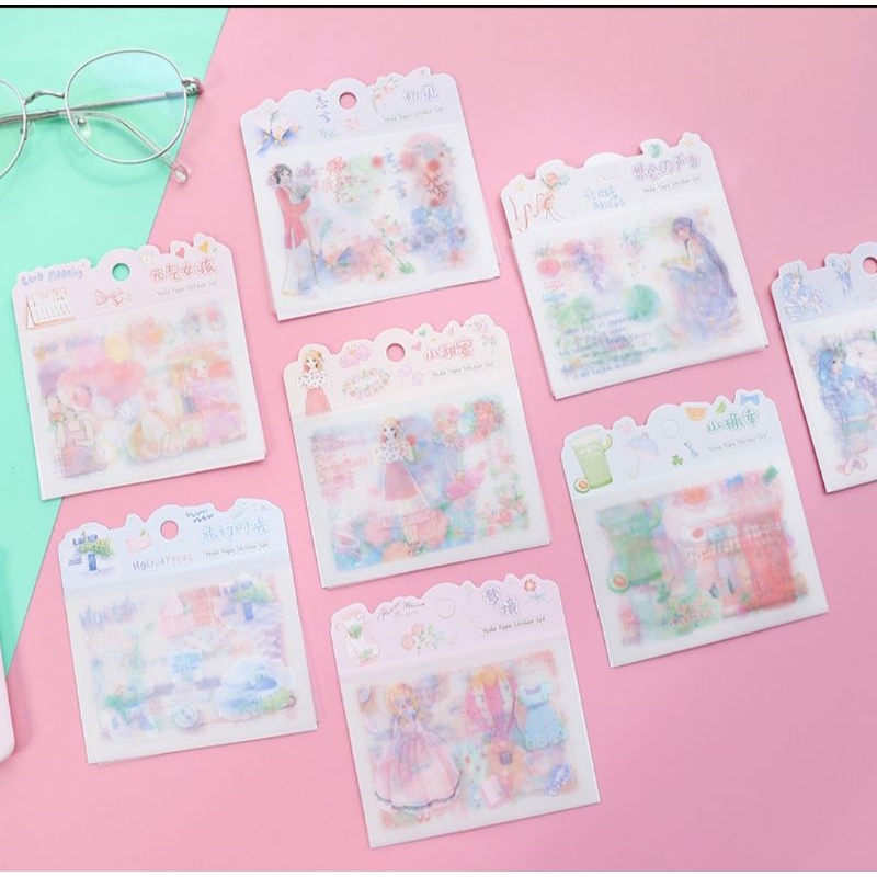 1 vỉ 3 trang sticker dễ thương mã A-2349