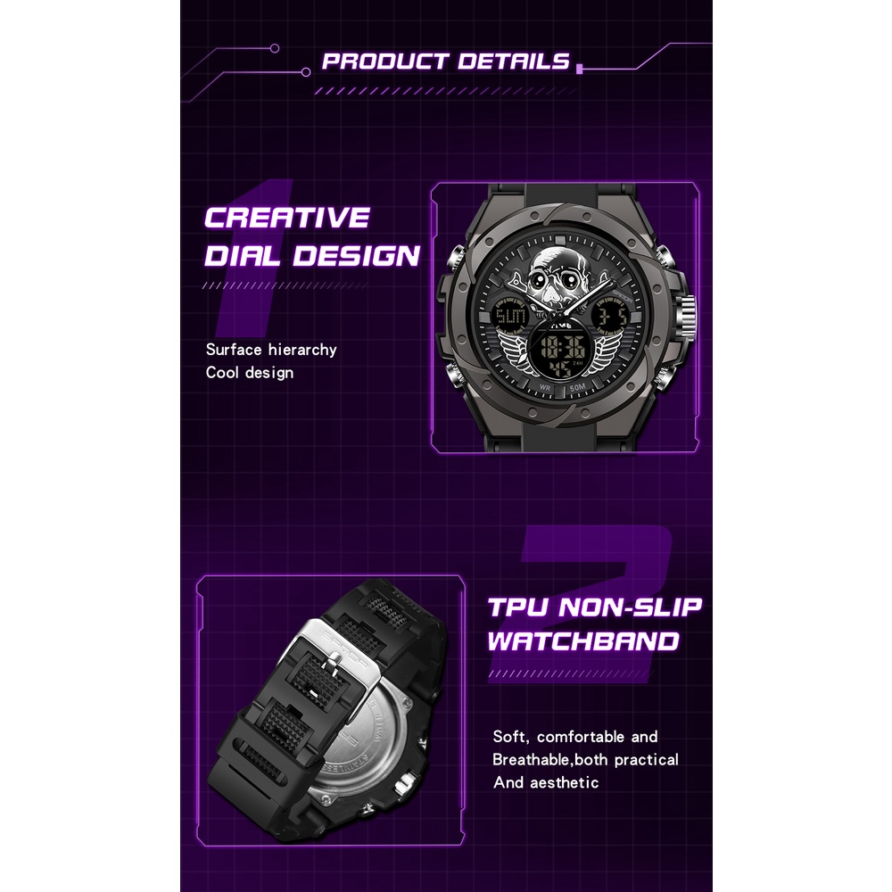 Sanda Đồng Hồ Nam Đa Năng Chống Thấm Nước 6087