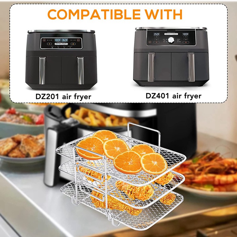 Giá Đỡ Nồi Chiên Không Dầu Nhiều Tầng Bằng Thép Không Gỉ Cho Ninja Dual DZ201 / DZ401