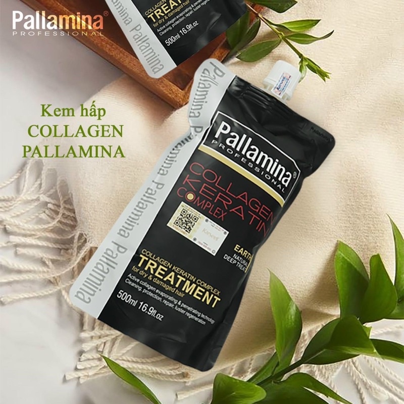 🌻RẺ VÔ ĐỊCH 🌻Ủ HẤP COLLAGEN KERATIN COMMLEX PALLAMINA 500ML - PHỤC HỒI TÓC